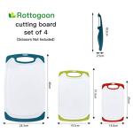 Plastic Cutting Board Set of 4 with Juice Groove