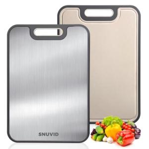Large Double-Sided Stainless Steel Cutting Board