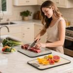 Large Double-Sided Stainless Steel Cutting Board