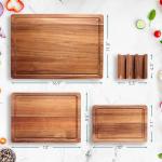 Acacia Wood Cutting Board Set with Juice Grooves