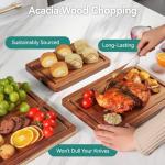 Acacia Wood Cutting Board Set with Juice Grooves