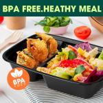 Glotoch 10 Pack Reusable Meal Prep Containers