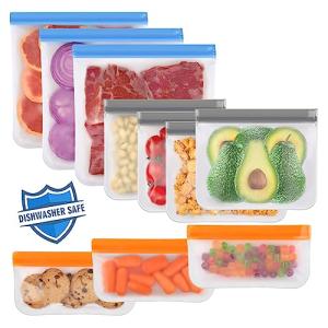 10 Pack Leakproof Reusable Food Storage Bags