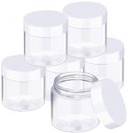 6 Pack Plastic Jars with Lids for Organizing