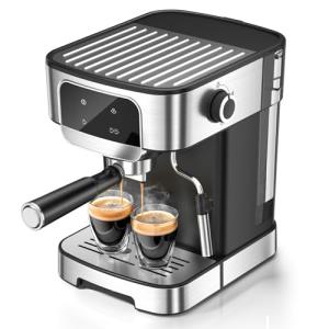 Compact LERTIN 20 Bar Espresso Machine with Frother
