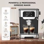 Compact LERTIN 20 Bar Espresso Machine with Frother