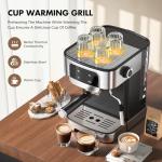 Compact LERTIN 20 Bar Espresso Machine with Frother