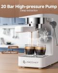 AMZCHEF 20 Bar Compact Espresso Machine with Frother