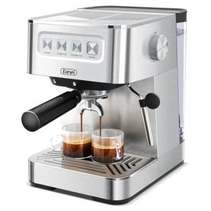 Gevi Espresso Machine with Milk Frother - Silver