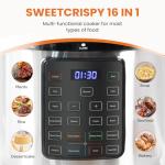 Sweetcrispy 8QT Electric Pressure Cooker, 16-in-1 Multi-Cooker