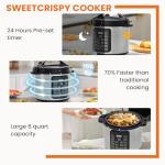 Sweetcrispy 8QT Electric Pressure Cooker, 16-in-1 Multi-Cooker