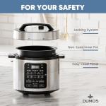 DUMOS 12-in-1 Stainless Steel Electric Pressure Cooker