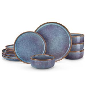 Vancasso Playa Grey-Blue Dinnerware Set, 12 Pieces