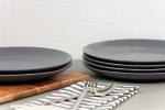 10 Strawberry Street Charcoal Gray Coupe Dinner Plates