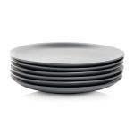 10 Strawberry Street Charcoal Gray Coupe Dinner Plates