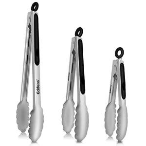 Heat Resistant Stainless Steel Cooking Tongs Set of 3