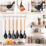39-Piece Silicone Kitchen Utensils Set with Wooden Handles