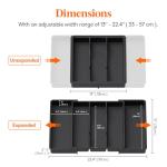Expandable Kitchen Utensil Organizer Tray, Black
