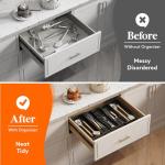 Expandable Kitchen Utensil Organizer Tray, Black