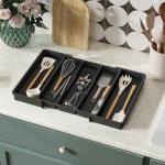 Expandable Kitchen Utensil Organizer Tray, Black