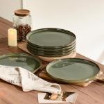 Hesinco 11-Inch Olive Ceramic Dinner Plates Set