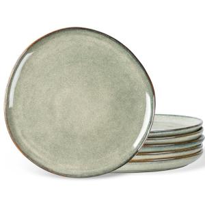 Handmade Reactive Glaze Ceramic Plates Set of 6