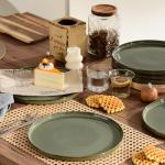 Hesinco 11-Inch Olive Ceramic Dinner Plates Set