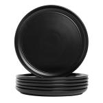 Set of 6 Matte Black 10.5" Dinner Plates