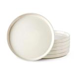 AmorArc Beige Ceramic Dinner Plates Set of 6