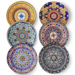 Colorful 10.5 Inch Ceramic Dinner Plates Set of 6