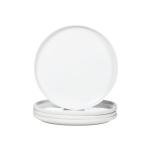 White Ceramic Dinner Plates Set of 4, 10.5 inch