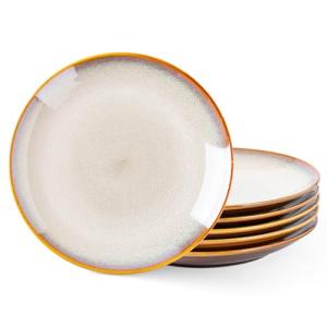 LERATIO 10.5 Inch Handmade Ceramic Dinner Plate Set