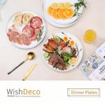 White Ceramic Dinner Plates Set of 4, 10.5 inch