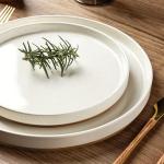 AmorArc Beige Ceramic Dinner Plates Set of 6