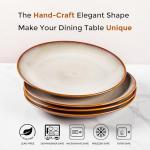 LERATIO 10.5 Inch Handmade Ceramic Dinner Plate Set