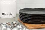 Set of 6 Matte Black 10.5" Dinner Plates