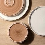 AmorArc Beige Ceramic Dinner Plates Set of 6