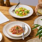 6-Piece Vanilla White Ceramic Dinner Plate Set