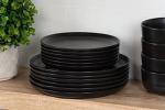 Set of 6 Matte Black 10.5" Dinner Plates