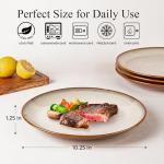 LERATIO 10.5 Inch Handmade Ceramic Dinner Plate Set