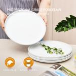 White Ceramic Dinner Plates Set of 4, 10.5 inch