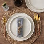 AmorArc Beige Ceramic Dinner Plates Set of 6