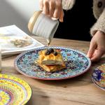 Colorful 10.5 Inch Ceramic Dinner Plates Set of 6