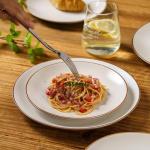 6-Piece Vanilla White Ceramic Dinner Plate Set