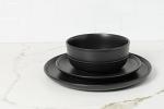 Set of 6 Matte Black 10.5" Dinner Plates