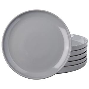 AmorArc Grey Ceramic Dinner Plates Set of 6