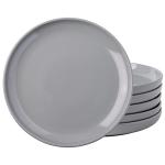 AmorArc Grey Ceramic Dinner Plates Set of 6