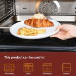 White Ceramic Dinner Plates Set of 4, 10.5 inch