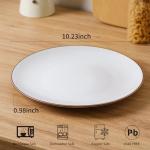 6-Piece Vanilla White Ceramic Dinner Plate Set