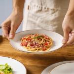 6-Piece Vanilla White Ceramic Dinner Plate Set